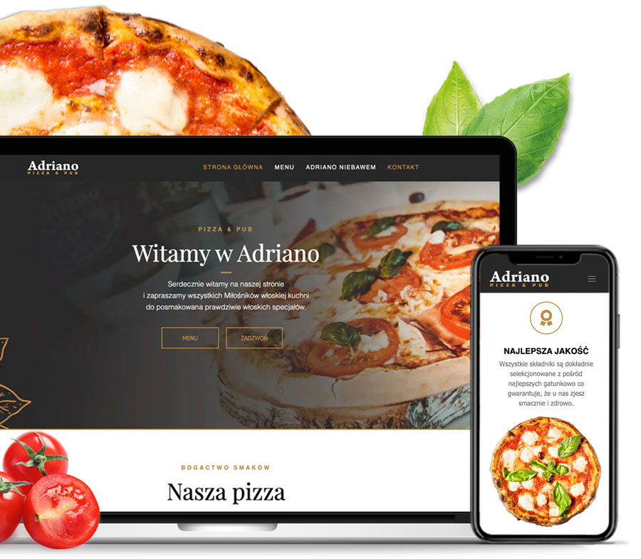 strona internetowa pizzeria adriano