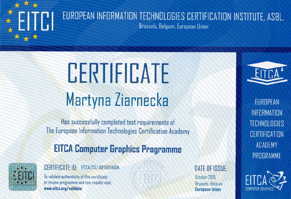 Certyfikat CITCI - Computer Graphics Programme