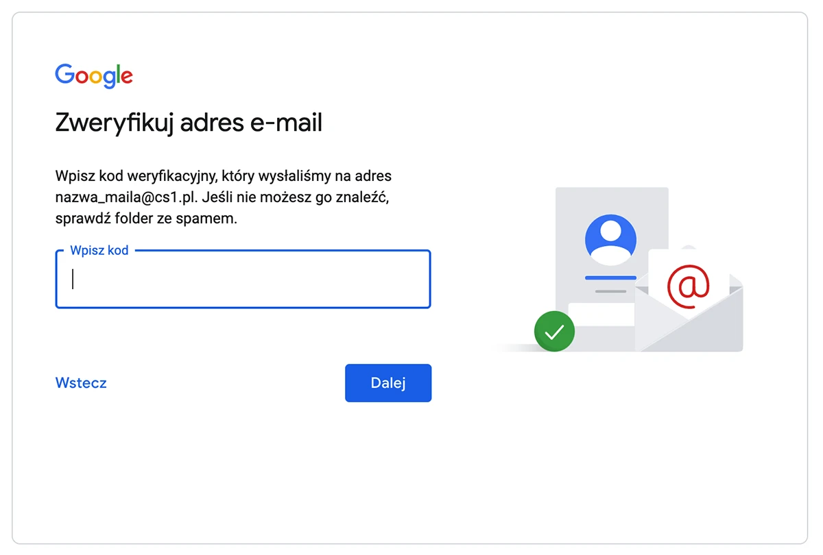 Zweryfikuj adres e-mail Google